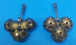 Vintage Sterling Silver Baby Rattle With Whistle From India,  Set Of 2.