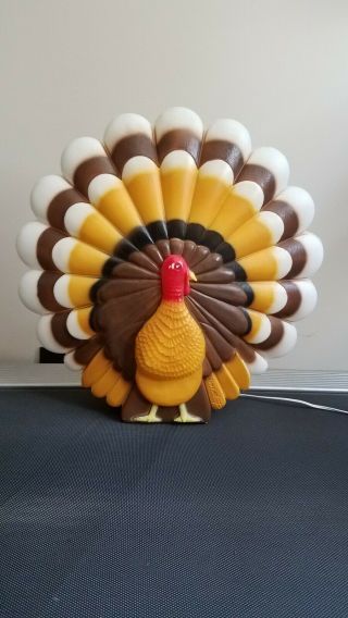 Vtg Union Thanksgiving Fall Holiday Turkey Blow Mold 20 " Signed Don Featherstone