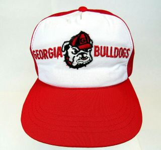 Vintage Georgia Bulldogs Snapback Trucker Hat Uga Vintage Cap Bulldogs