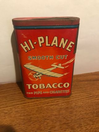 Vintage Advertising Hi - Plane Single Engine Tobacco Vertical Pocket Tin