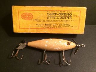 Vintage South Bend 963 Lum Surf Oreno Lure In Correct Box Early Version