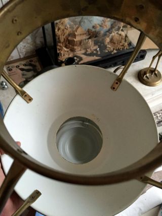 Vintage IDEAL BRENNER Brass Hanging Kerosene Oil Hurricane Marine Lantern Lamp 10