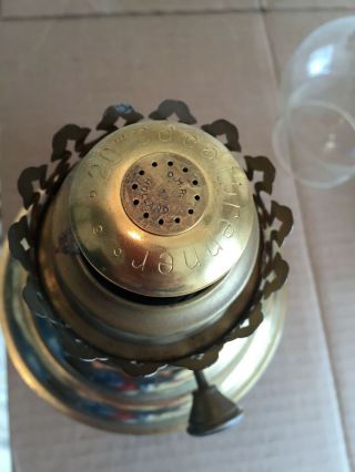 Vintage IDEAL BRENNER Brass Hanging Kerosene Oil Hurricane Marine Lantern Lamp 4