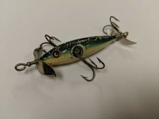 Vintage unmarked Pflueger underwater minnow fishing lure heddon south bend 8