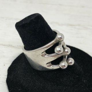 Vintage AGE Anna Greta Eker Jester Ring Norway 925 Sterling Silver Crown 3