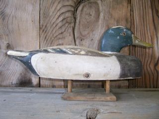 Antique - Vintage - Factory - Tru - Dux - Mallard - Wooden Duck Decoy
