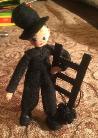 Vintage Baps Edith Von Arps Germany Rare Old Chimney Sweep Man.  Felt Hat