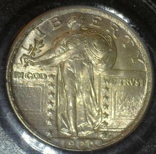 Extremely Rare 1920 Standing Liberty Quarter Cud Error (pcgs Ms - 64 Cac)