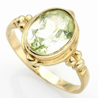 Vintage 14k Yellow Gold 1.  94 Ct Peridot Oval Ring 1.  9 Grams