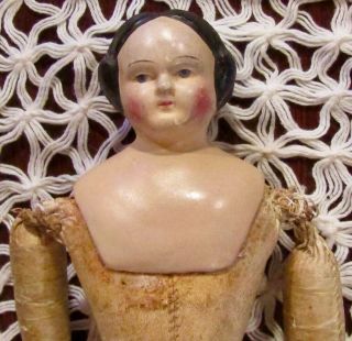 Antique 13 " Paper Mache Milliners Doll On Body