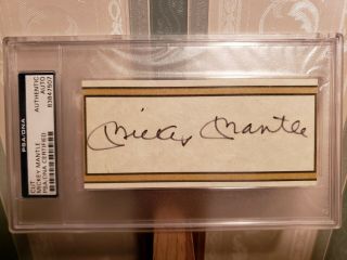 Mickey Mantle York Yankees Cut Autograph Psa/dna Authentic Signature Rare ☆☆
