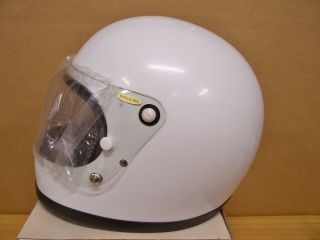 Vintage NOS Shoei S12 S 12 Motorcycle Full Face White Helmet Large 3