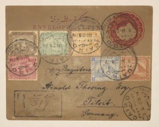 Egypt Hotel Shepherd Stationary Registered 1903 Cover To Germany Rare