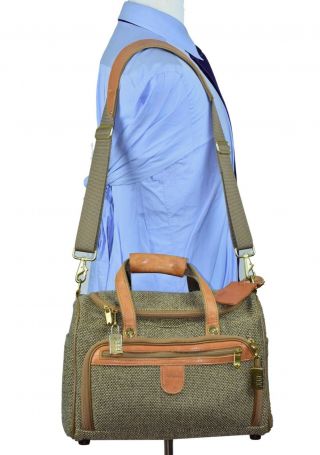 Vintage Hartmann Luggage Shoulder Strap Bag Leather Tweed Over Night Carry On
