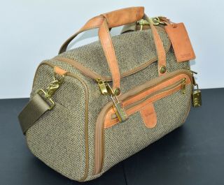 Vintage Hartmann Luggage Shoulder Strap Bag Leather Tweed Over Night Carry On 4