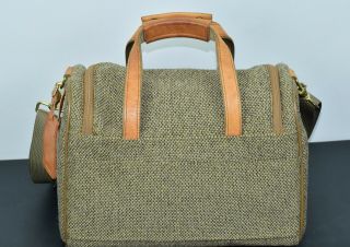 Vintage Hartmann Luggage Shoulder Strap Bag Leather Tweed Over Night Carry On 5