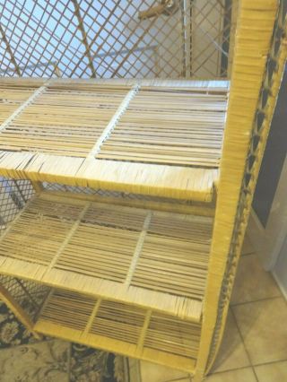 VTG MCM BAMBOO WICKER CABINET SHELF BOOKCASE SHELF beach decor NAUTICAL STORAGE 7