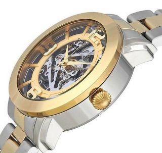 Invicta 22583 Vintage Automatic Self Wind Skeleton Dial & Back S/s Two Tone Case