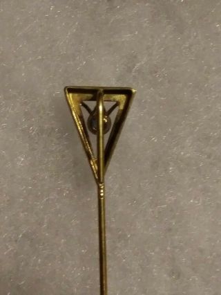 Antique VIntage 14K White and Yellow Gold Solitaire Blue Sapphire Tie Stick Pin 3