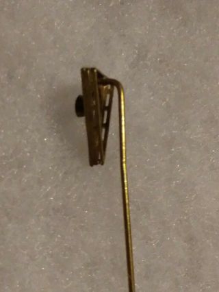 Antique VIntage 14K White and Yellow Gold Solitaire Blue Sapphire Tie Stick Pin 4