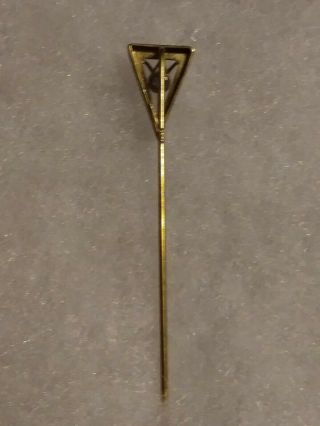 Antique VIntage 14K White and Yellow Gold Solitaire Blue Sapphire Tie Stick Pin 5