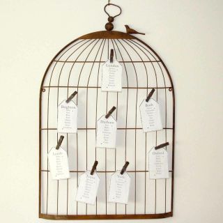 1 X Vintage Birdcage Wedding Table Plan - Noticeboard