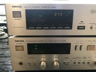 Set of Vintage Nikko NA2090 integrated amplifier,  NT990 AM - FM tuner 5