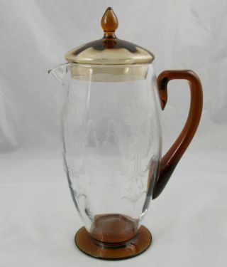 Vintage Tiffin Glass Julia Pitcher Decanter Iced Tea Martini
