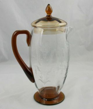 Vintage Tiffin Glass Julia Pitcher Decanter Iced tea Martini 2