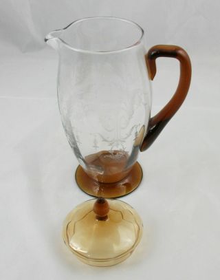 Vintage Tiffin Glass Julia Pitcher Decanter Iced tea Martini 3