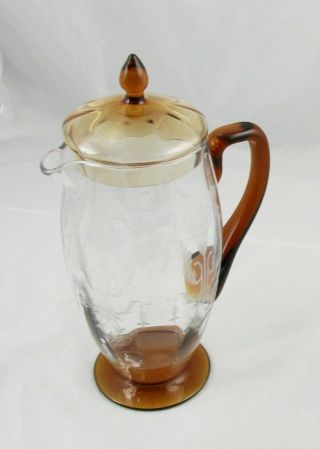 Vintage Tiffin Glass Julia Pitcher Decanter Iced tea Martini 5