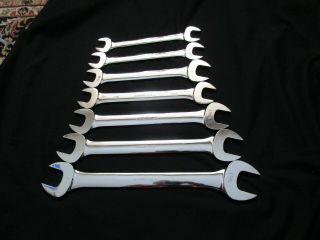 Vintage Snap On Tools 7 Piece Sae Double Open End Wrench Set 15/16 " To 1 5/8 "