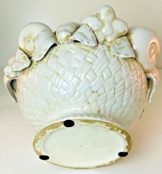 Vintage Elegant Large Centerpiece Bowl Of White Ceramic Fruits & Vegetables 8