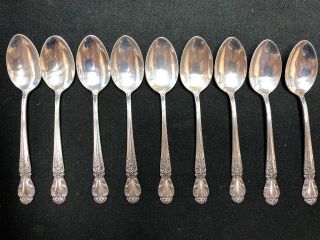Set Of 9 International Sterling Silver Demi Tasse Spoons - 4” Long - 11g