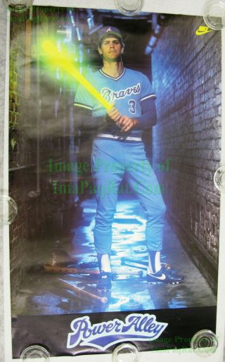 Vintage ☆ Nike Baseball Poster ☆ Power Alley ☆ Dale Murphy Atlanta Braves ☆ Vhtf