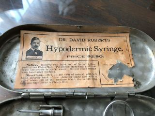 Vintage Dr.  David Roberts Hypodermic Syringe Pat.  Oct.  22.  1901 Medical - Veterin 2