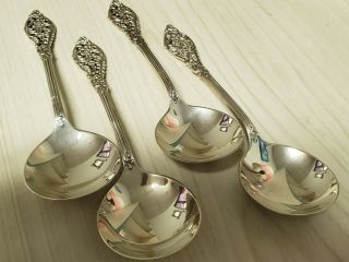 Florentine Lace By Reed And Barton Sterling Silver Round Soup Spoons Set Of 4