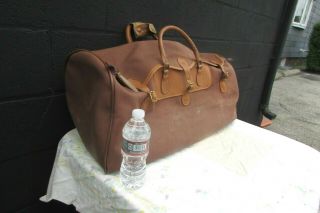 Early Vintage Canvas & Brown Leather ABERCROMBIE & FITCH Duffle Bag Overnighter 3