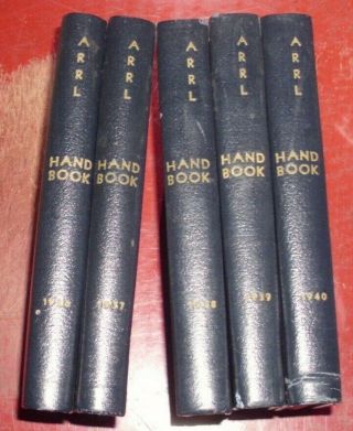 5 Arrl Ham Radio Handbook - Hardbound - 1936 To 1940