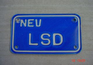Lsd Nevada Motorcycle License Plate Vintage