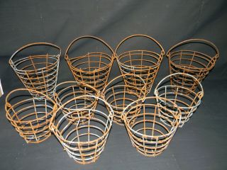 10 Vintage Metal Baskets Kitchen Garden Golf Ball Golfing Wire Rusty