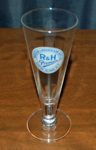 Rubsam & Horrmann Brewing Co.  Staten Island,  Ny Beer Glass 8 " Tall Vintage Rare