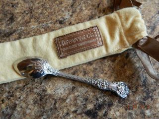 Vintage Tiffany & Co.  Sterling Silver 4 " Baby Spoon English King In Bag