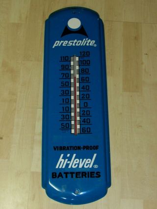 Vintage Prestolite Battery Hi - Level Batteries Advertisement Thermometer