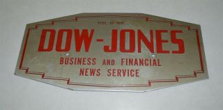 Vintage Plated Brass Dow Jones Business & Financial News Service Sign