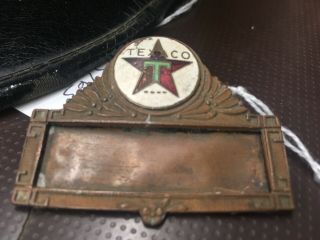 Vintage 1940 ' s Texaco Gas Station Attendant 7 - 1/2 ' Hat Cap & Texaco Name Tag 2