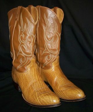 Vintage J.  Chisholm Mens Cowboy Boots (13 D Tan)
