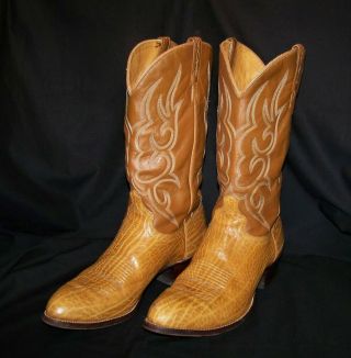 Vintage J.  Chisholm Mens Cowboy Boots (13 D tan) 2