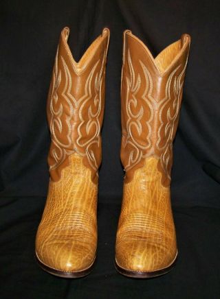 Vintage J.  Chisholm Mens Cowboy Boots (13 D tan) 3