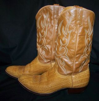 Vintage J.  Chisholm Mens Cowboy Boots (13 D tan) 4